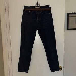 Levi's Dark Wash Denim with Brown Patch